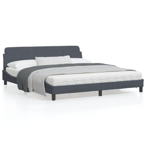 Sengeramme Dover med gavl 180 x 200 cm - mørkegrå fløjl
