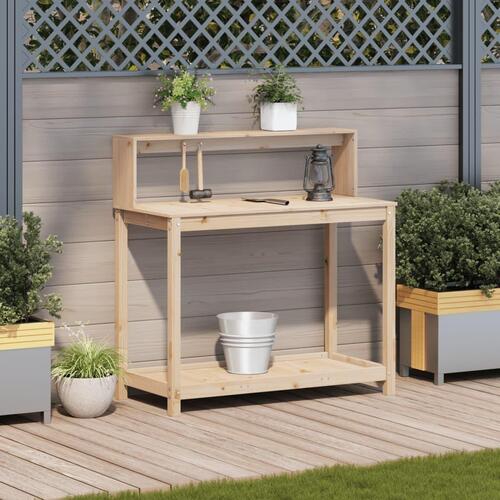 Plantebord med hylder 108x50x109,5 cm massivt fyrretræ