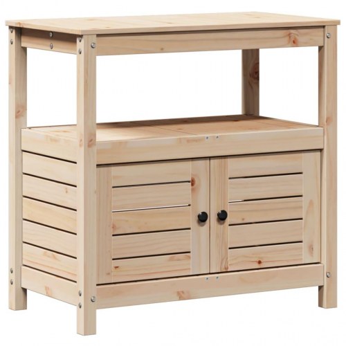 Plantebord med hylder 82,5x45x81 cm massivt fyrretræ