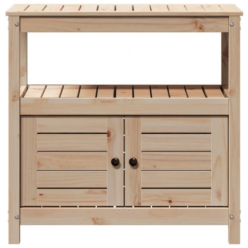 Plantebord med hylder 82,5x45x81 cm massivt fyrretræ