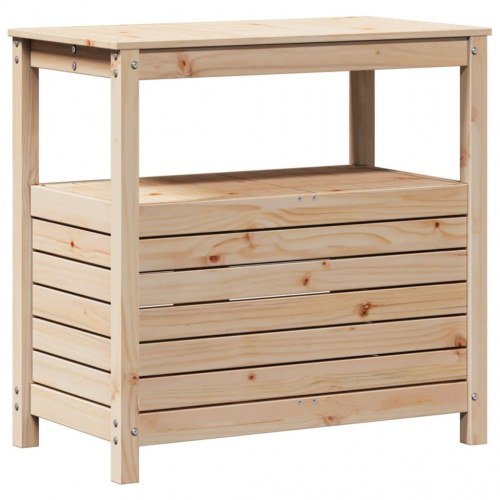 Plantebord med hylder 82,5x45x81 cm massivt fyrretræ