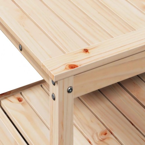 Plantebord med hylder 82,5x45x81 cm massivt fyrretræ