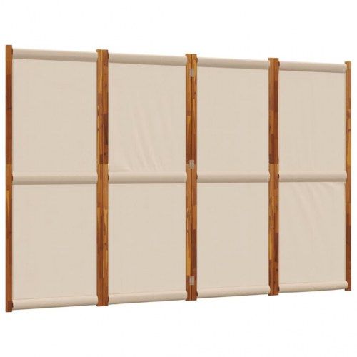 4-panels rumdeler i akacietræ - 280 x 180 cm, gråbrun