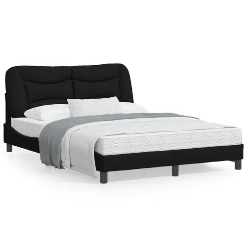 Sengeramme med LED uden madras 140x200 cm stof sort