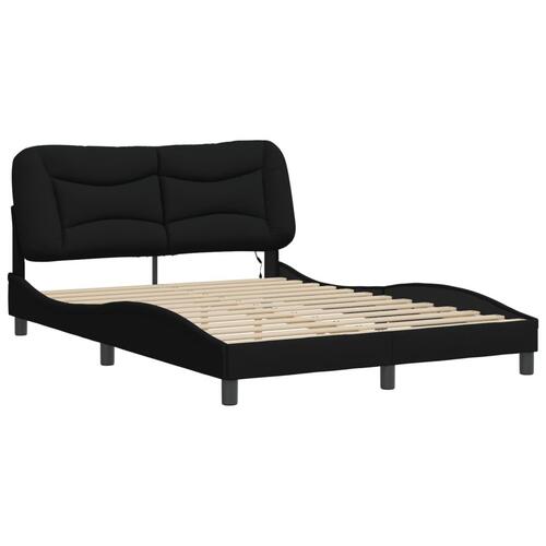 Sengeramme med LED uden madras 140x200 cm stof sort