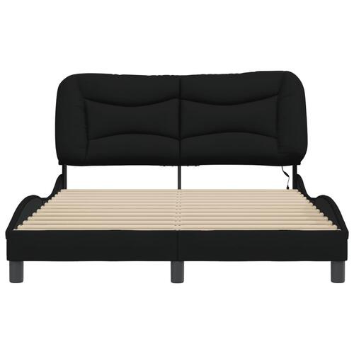 Sengeramme med LED uden madras 140x200 cm stof sort