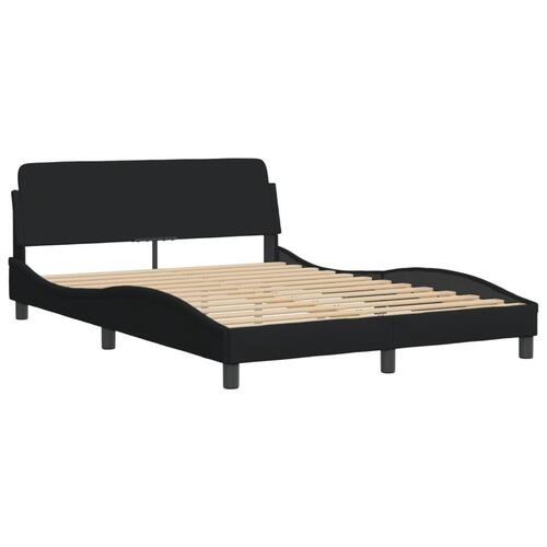 Sengeramme med LED uden madras 140x200 cm stof sort