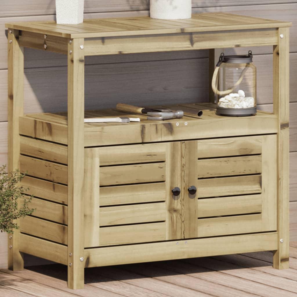 Plantebord med hylder 82,5x45x81 cm imprægneret fyrretræ