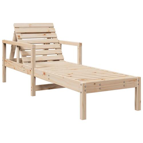 Liggestol 199,5x62x55 cm massivt fyrretræ
