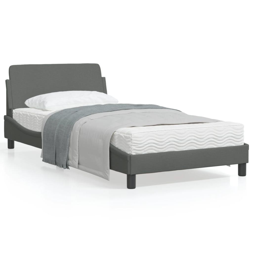 Sengeramme uden madras Mørkegrå 100x200 cm Stof