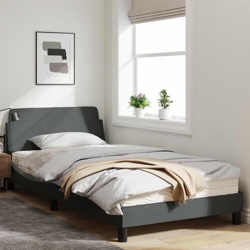 Sengeramme uden madras Mørkegrå 100x200 cm Stof