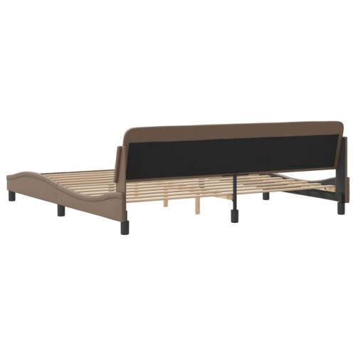 Sengeramme Dover 200 x 200 cm i kunstlæder - cappuccino