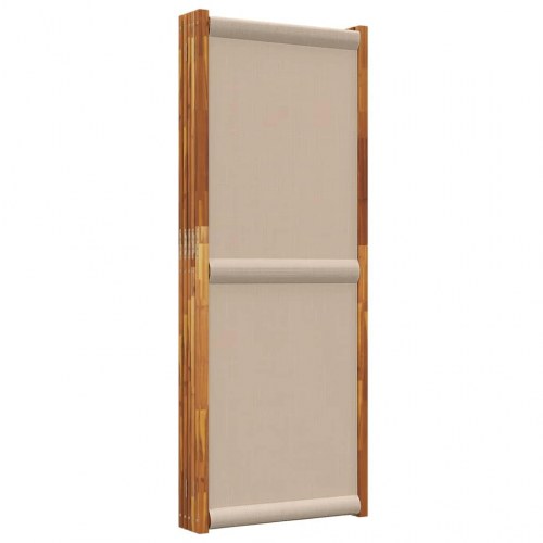 5-panels rumdeler i massivt akacietræ 350 × 180 cm - gråbrun