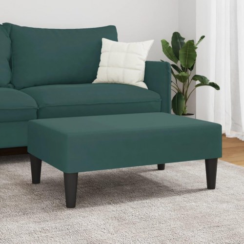Fodskammel 77x55x31 cm velour mørkegrøn