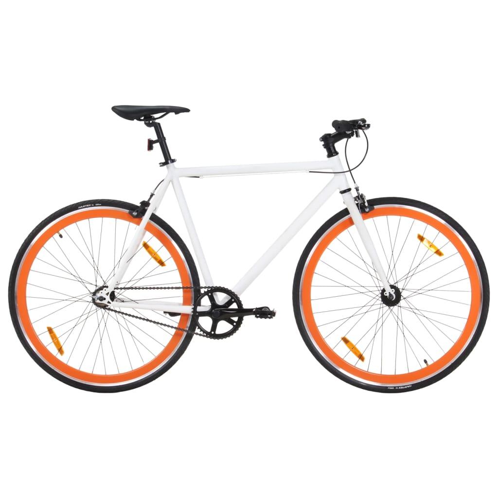 Cykel 1 Gear 700c 51 Cm Hvid Og Orange