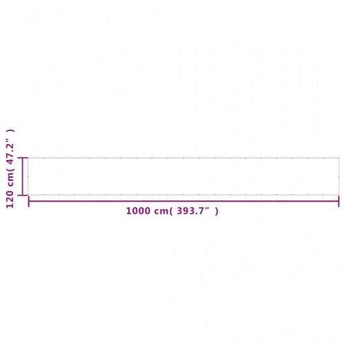 Altanafskærmning 120x1000 cm 100 % polyester antracitgrå