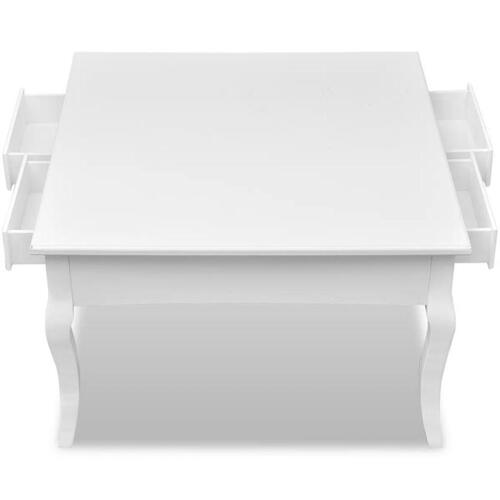 Sofabord med 4 skuffer hvid