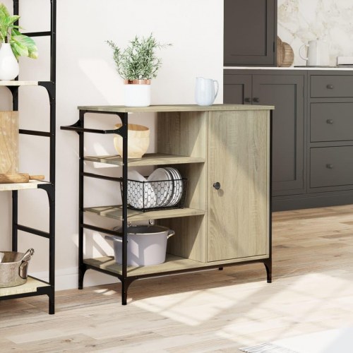 Køkkenvogn 87,5x38,5x84,5 cm konstrueret træ sonoma-eg