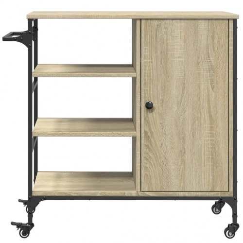 Køkkenvogn 87,5x38,5x84,5 cm konstrueret træ sonoma-eg