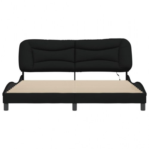 Sengeramme med LED Hvar 180 x 200 cm uden madras - sort