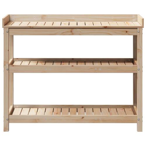 Plantebord med hylder 108x45x86,5 cm massivt fyrretræ