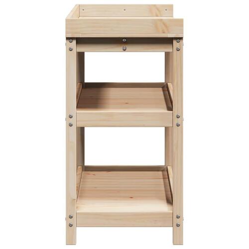 Plantebord med hylder 108x45x86,5 cm massivt fyrretræ