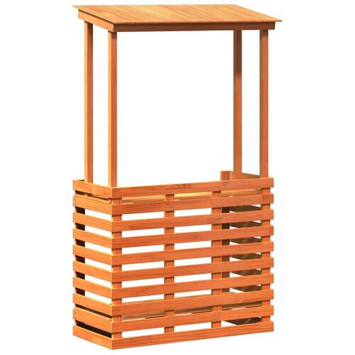 Udendørs barbord med tag 112,5x57x195,5 cm massivt træ brun