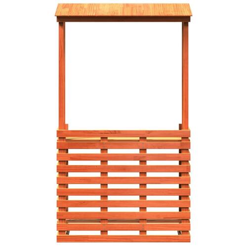Udendørs barbord med tag 112,5x57x195,5 cm massivt træ brun