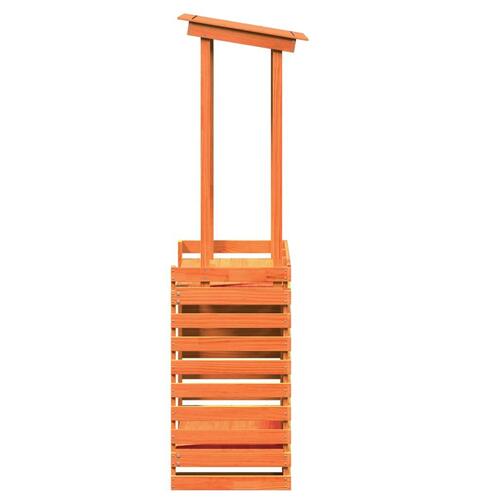 Udendørs barbord med tag 112,5x57x195,5 cm massivt træ brun