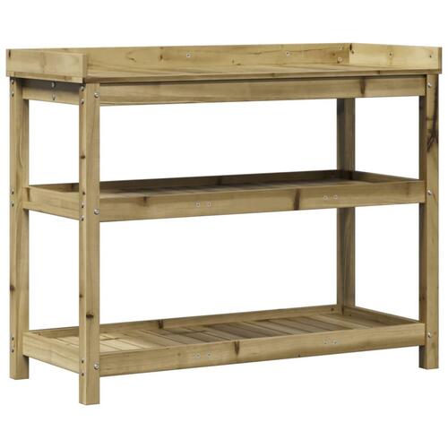Plantebord med hylder 108x45x86,5 cm imprægneret fyrretræ