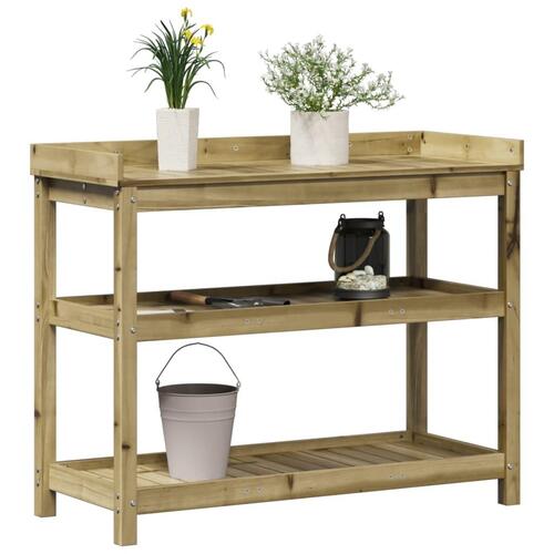 Plantebord med hylder 108x45x86,5 cm imprægneret fyrretræ