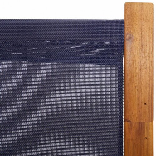 4-panels rumdeler 280 × 180 cm - mørkeblå akacietræ/textilene