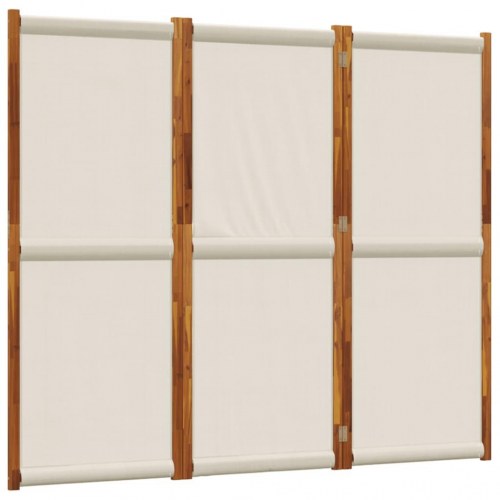 3-panels rumdeler - lysegrå 210 × 180 cm, foldeskærm i akacietræ