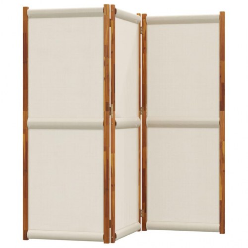 3-panels rumdeler - lysegrå 210 × 180 cm, foldeskærm i akacietræ