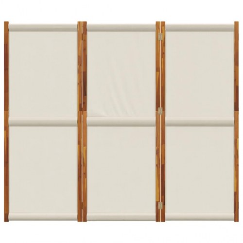 3-panels rumdeler - lysegrå 210 × 180 cm, foldeskærm i akacietræ