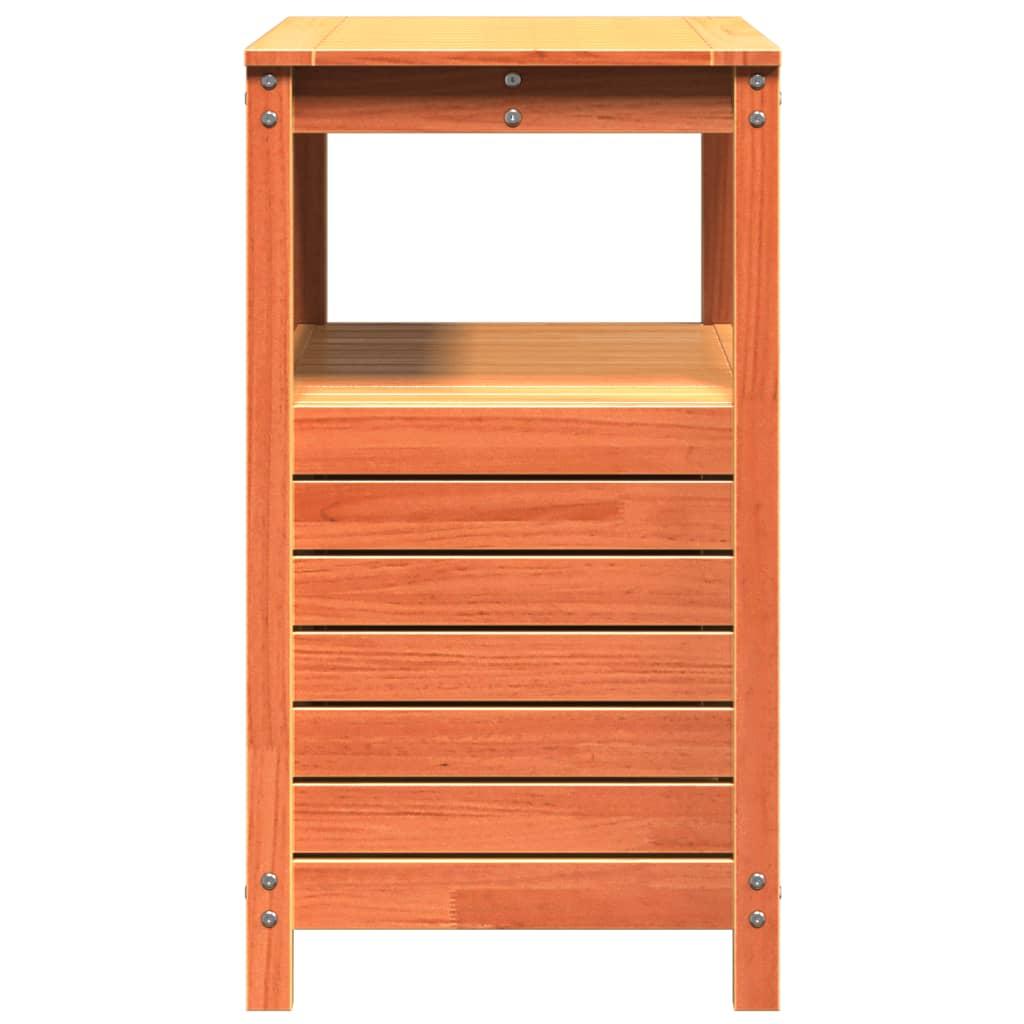 Plantebord med hylder 82,5x45x81 cm massivt fyrretræ brun