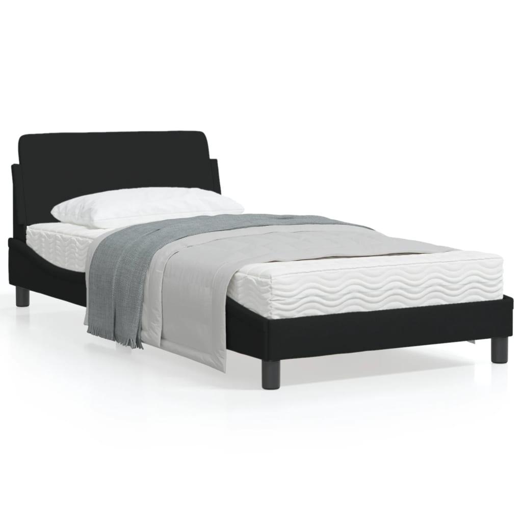 Sengeramme Med Sengegavl 100x200 Cm Stof Sort
