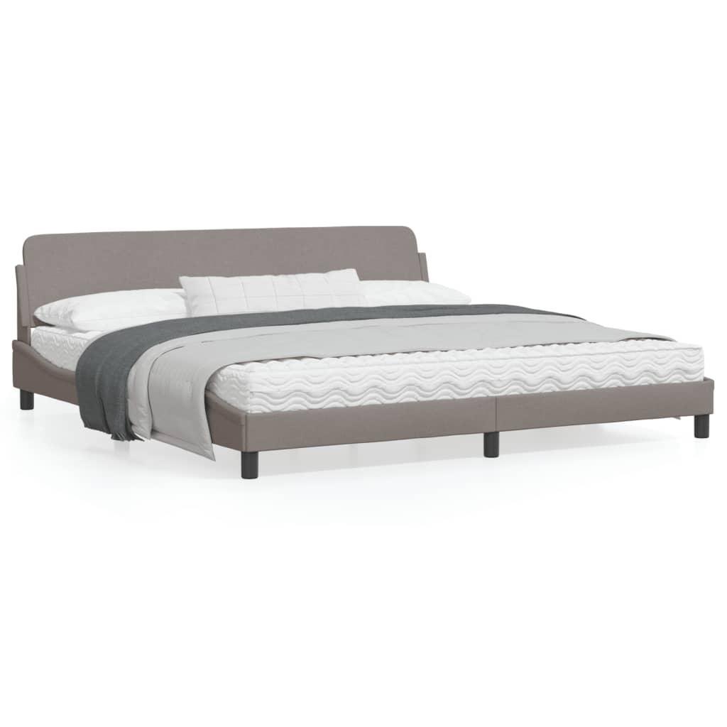 Sengeramme Dover 200×200 cm i stof - gråbrun/taupe