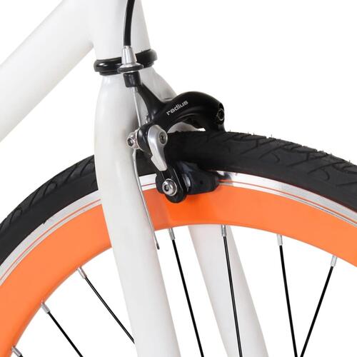 Cykel 1 gear 700c 55 cm hvid og orange