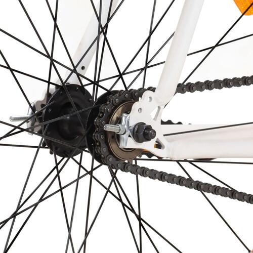 Cykel 1 gear 700c 55 cm hvid og orange