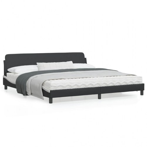 Sengeramme Dover 200 x 200 cm i kunstlæder - sort og hvid