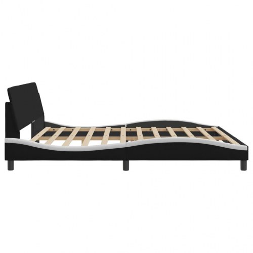 Sengeramme Dover 200 x 200 cm i kunstlæder - sort og hvid