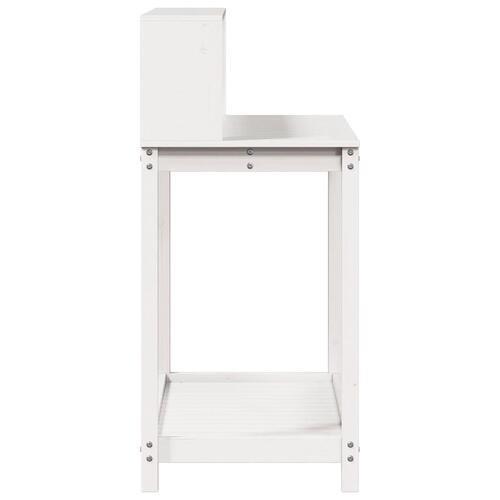 Plantebord med hylder 108x50x109,5 cm massivt fyrretræ hvid