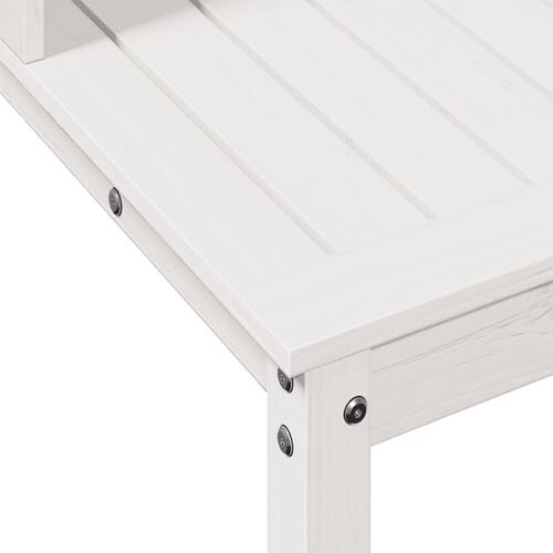 Plantebord med hylder 108x50x109,5 cm massivt fyrretræ hvid