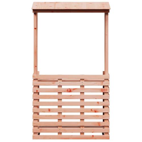 Udendørs barbord med tag 112,5x57x195,5 cm massivt træ