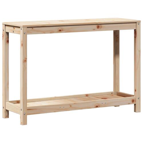 Plantebord med hylde 108x35x75 cm massivt fyrretræ