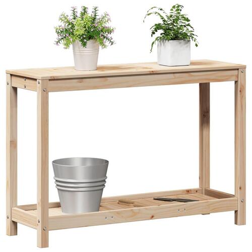 Plantebord med hylde 108x35x75 cm massivt fyrretræ