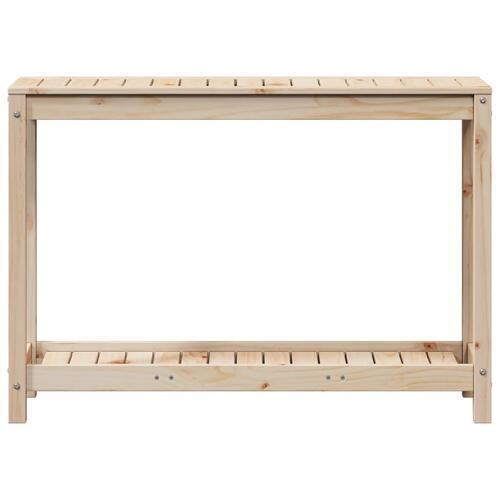 Plantebord med hylde 108x35x75 cm massivt fyrretræ