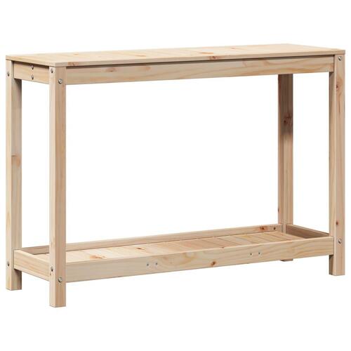 Plantebord med hylde 108x35x75 cm massivt fyrretræ