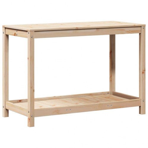 Plantebord med hylde 108 x 50 x 75 cm i massivt fyrretræ